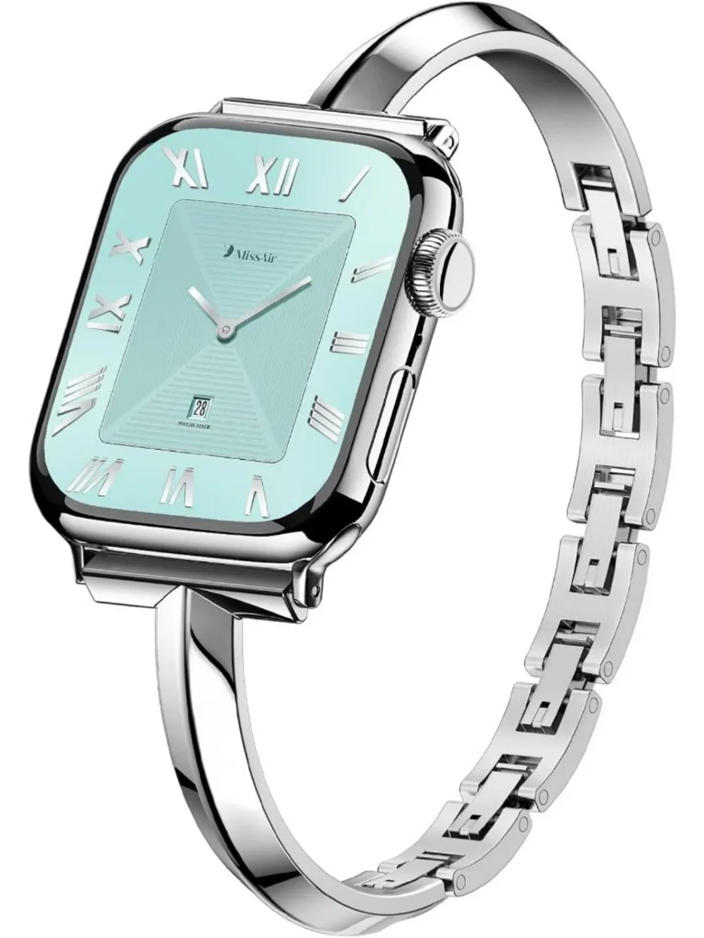 Slim Stainless Steel Bracelet for Apple Watch 38mm-49mm, Dressy Metal Strap for
